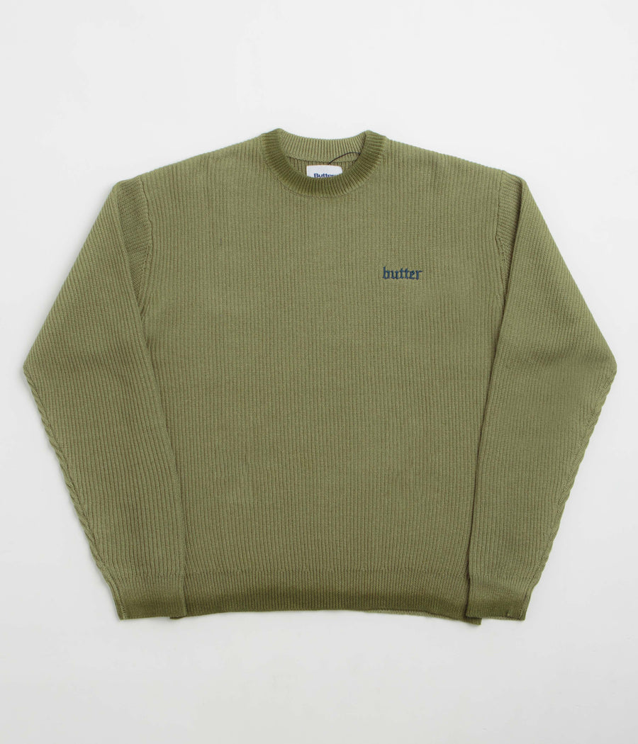 Butter Goods Fade Knit Crewneck Sweatshirt - Algae