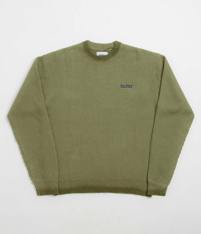 Butter Goods Fade Knit Crewneck Sweatshirt - Algae
