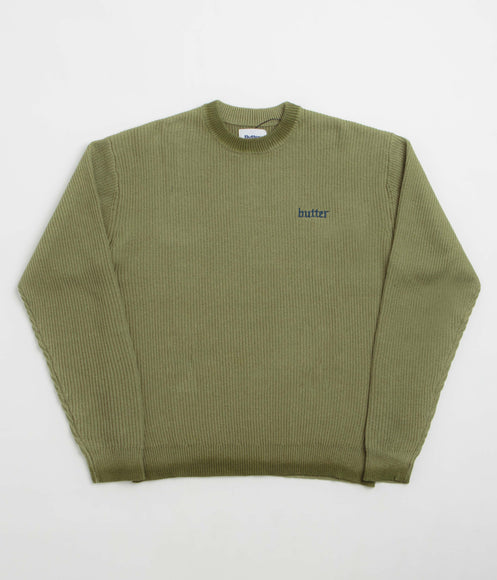Butter Goods Fade Knit Crewneck Sweatshirt - Algae