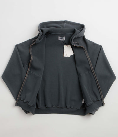 Butter Goods Faded Waffle Zip-Thru Hoodie - Washed Black