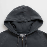 Butter Goods Faded Waffle Zip-Thru Hoodie - Washed Black thumbnail