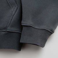 Butter Goods Faded Waffle Zip-Thru Hoodie - Washed Black thumbnail