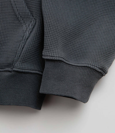 Butter Goods Faded Waffle Zip-Thru Hoodie - Washed Black