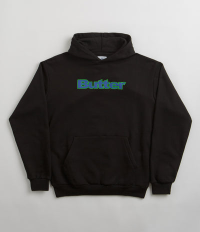 Butter Goods Felt Logo Applique Hoodie in Black