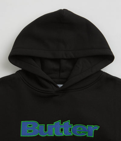 Butter Goods Felt Logo Applique Hoodie in Black