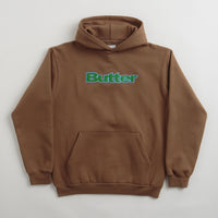 Butter Goods Felt Logo Applique Hoodie in Brown thumbnail