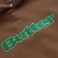 Butter Goods Felt Logo Applique Hoodie in Brown thumbnail