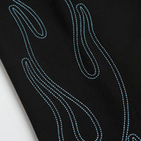 Butter Goods Flame Fleece Pants in Black thumbnail