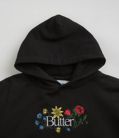 Butter Goods Floral Embroidered Hoodie - Black