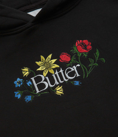 Butter Goods Floral Embroidered Hoodie - Black