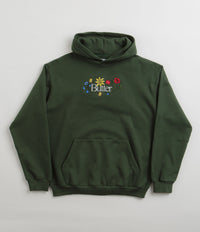 Butter Goods Floral Embroidered Hoodie - Dark Green