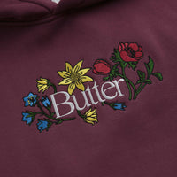 Butter Goods Floral Embroidered Hoodie - Wine thumbnail
