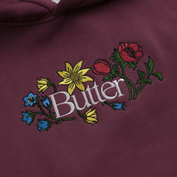 Butter Goods Floral Embroidered hoodie Long - Wine thumbnail