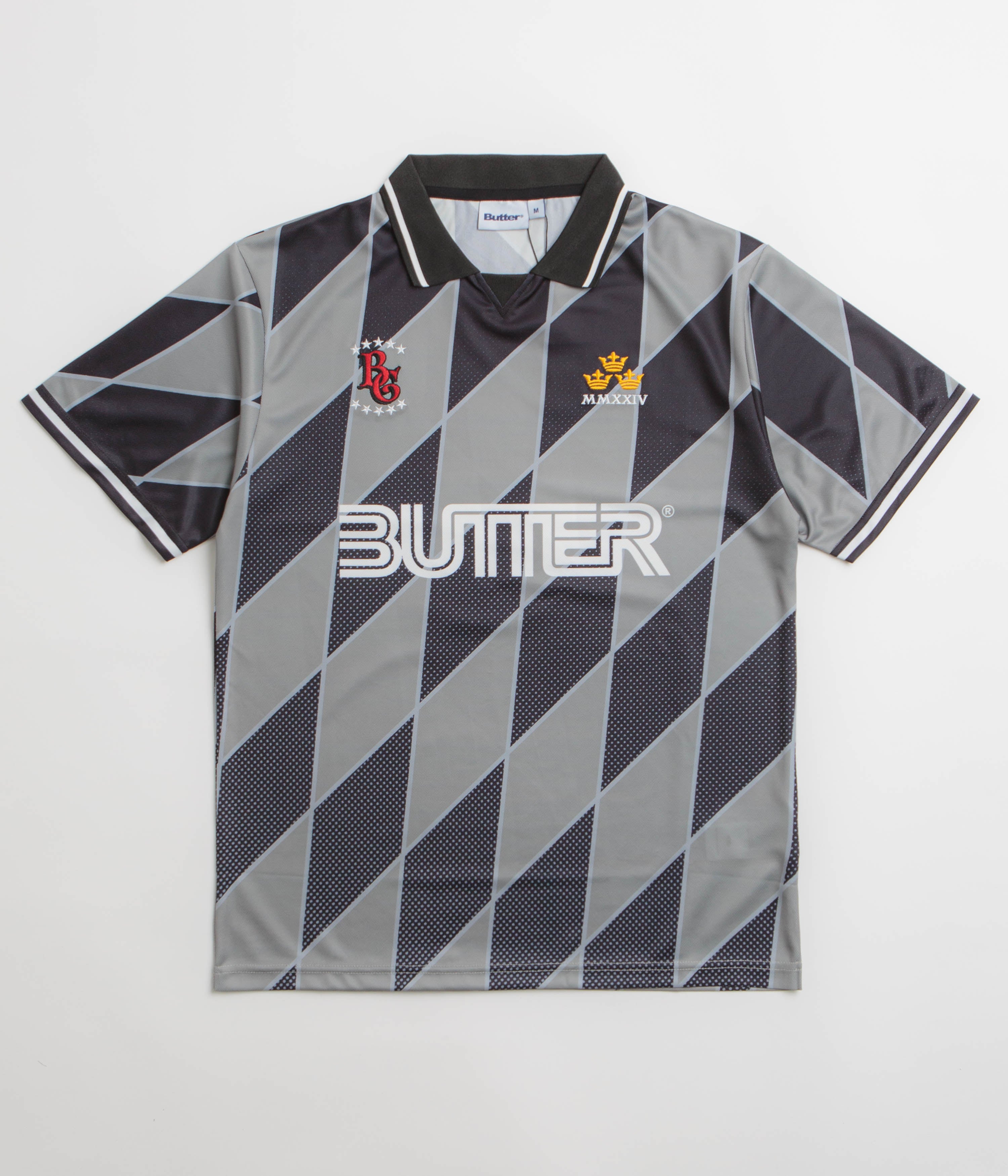Butter Goods Football Jersey in Grey and Black