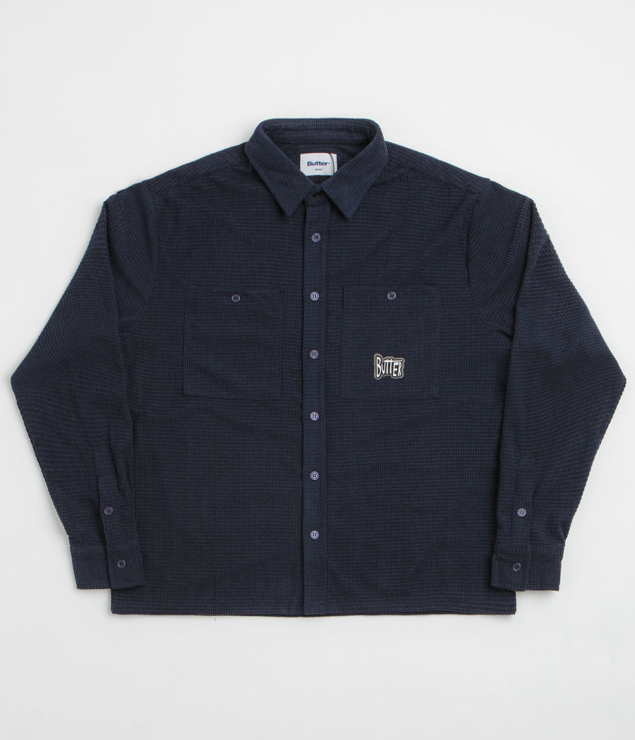 Butter Goods Grid Corduroy Overshirt - Navy