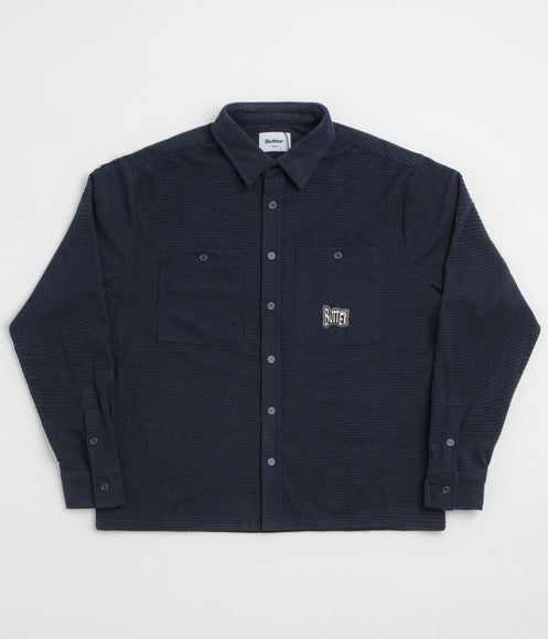 Butter Goods Grid Corduroy Overshirt - Navy