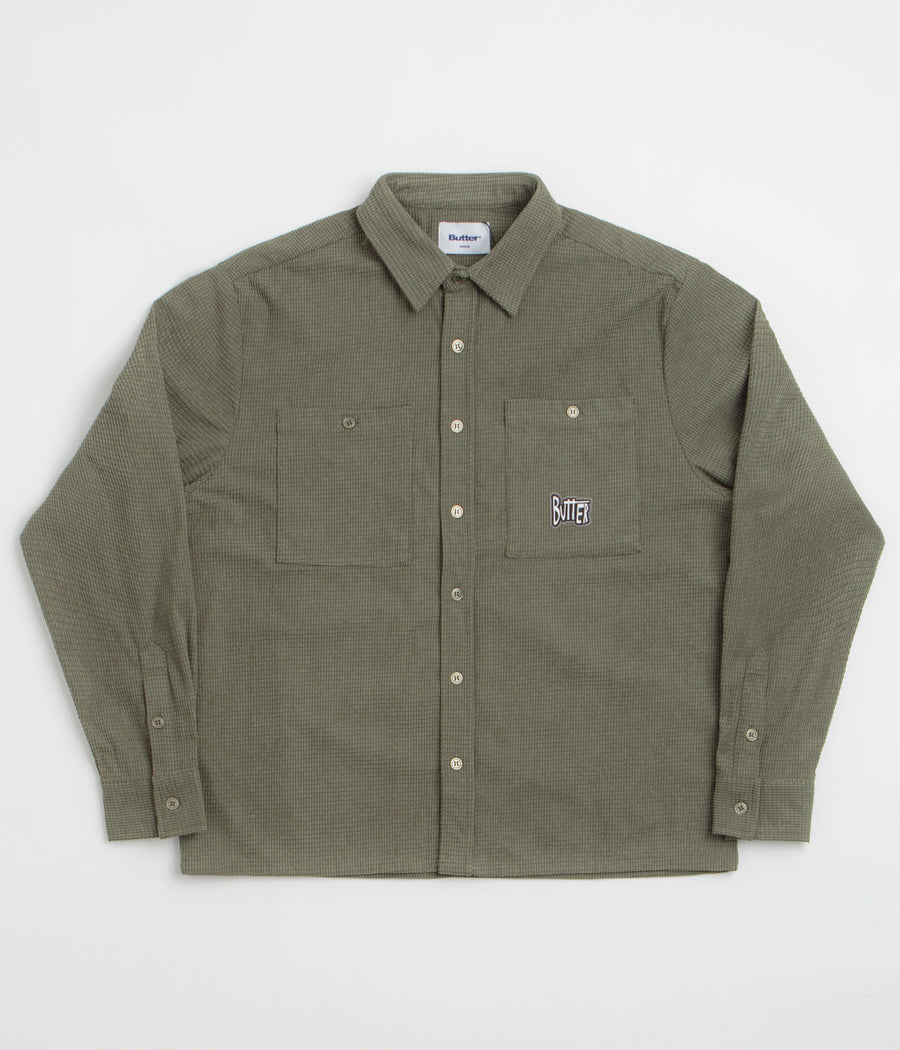 Butter Goods Grid Corduroy Overshirt - Olive