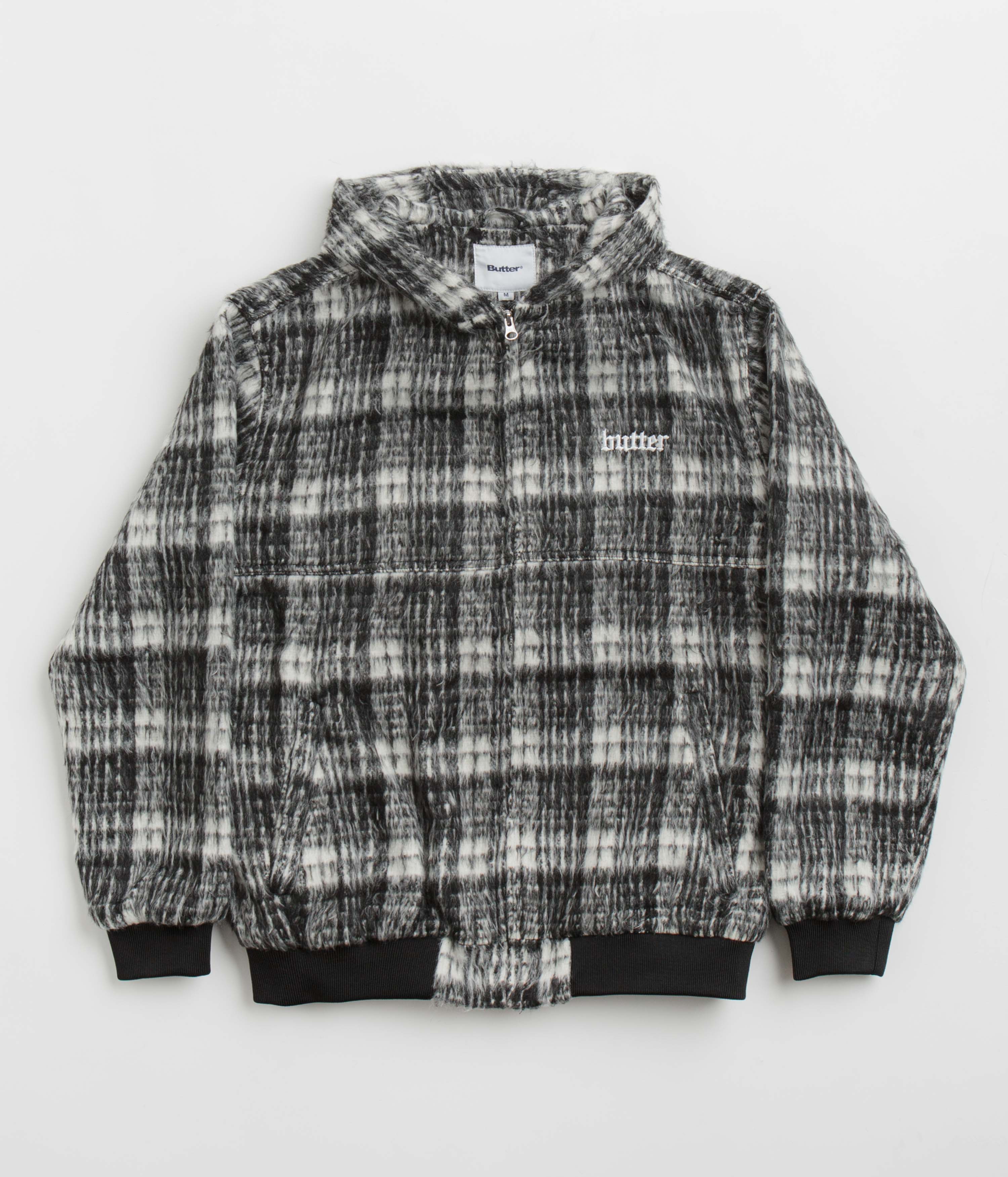 Butter Goods Heavy Plaid Work Jacket in Black and White
