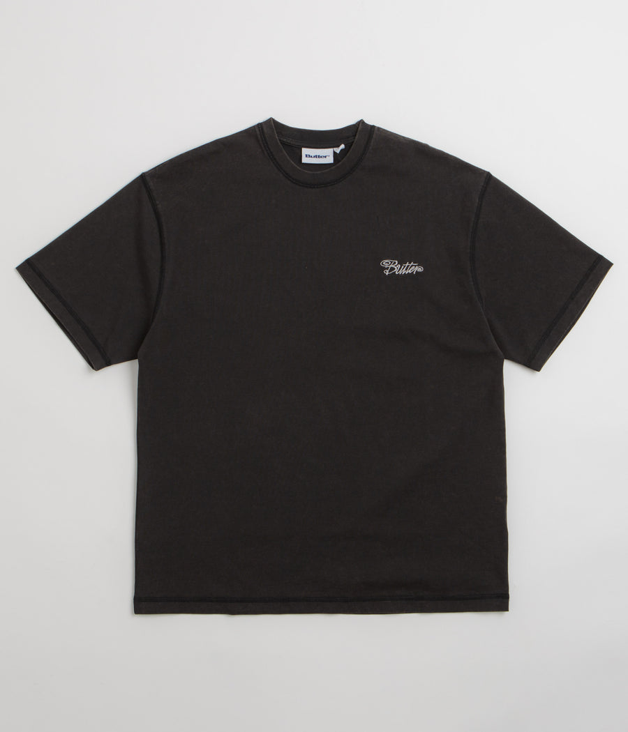 Butter Goods Jive Overlock Stitch T-Shirt - Distressed Black