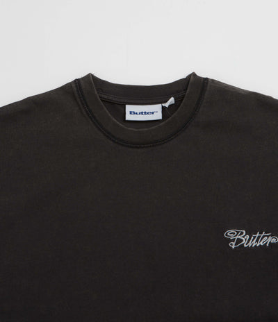 Butter Goods Jive Overlock Stitch T-Shirt in Distressed Black