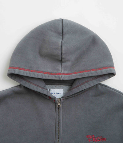 Butter Goods Jive Zip-Thru Hoodie in Washed Black