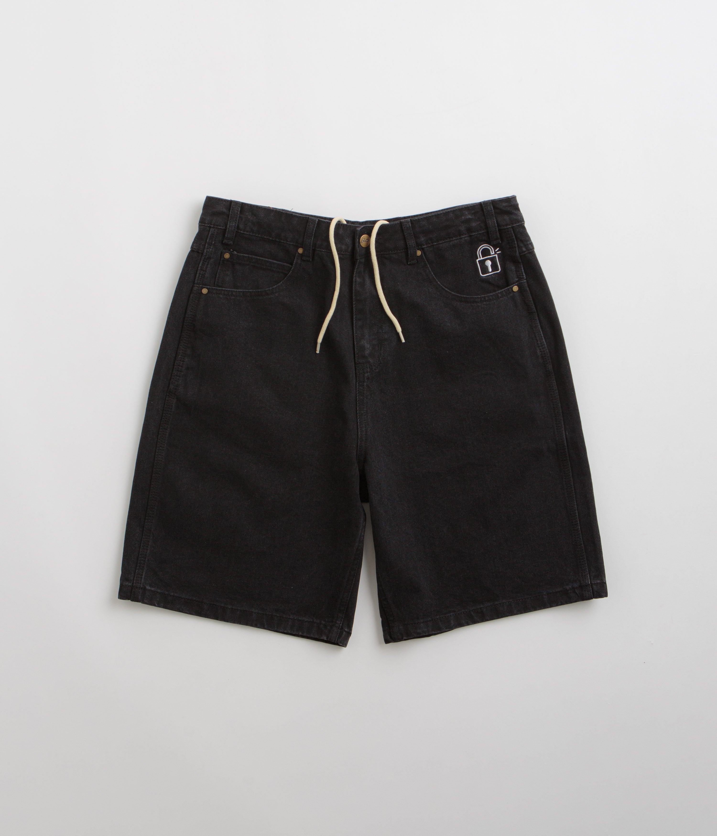 Butter Goods Lock Denim Shorts in Flat Black