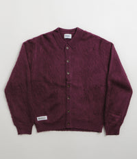 Butter Goods Mohair Button Up Knitted Shirt in Port