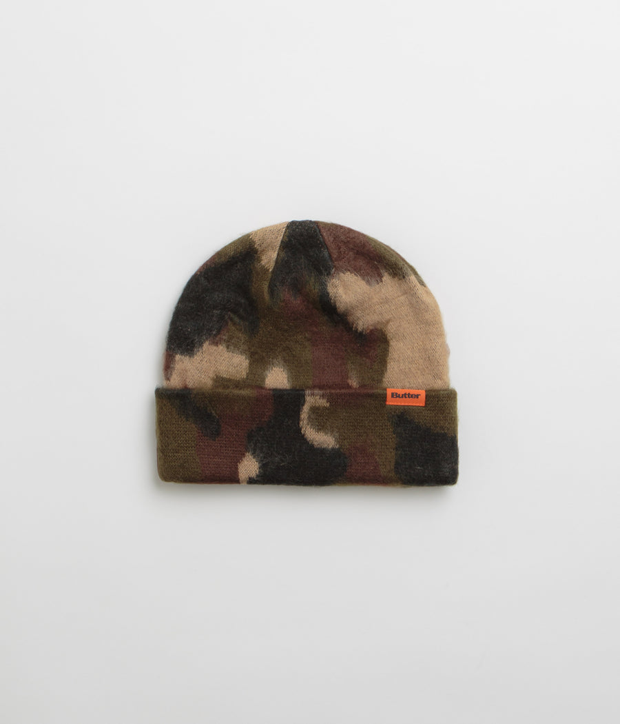 Butter Goods Mohair Camo Cuff Beanie in Fatigue
