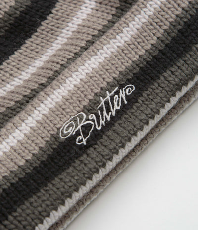 Butter Goods Ombre Stripe Knit Beanie in Black