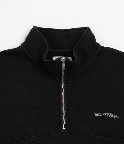 Butter Goods Panel 1/4 Zip Sweatshirt - Washed Black