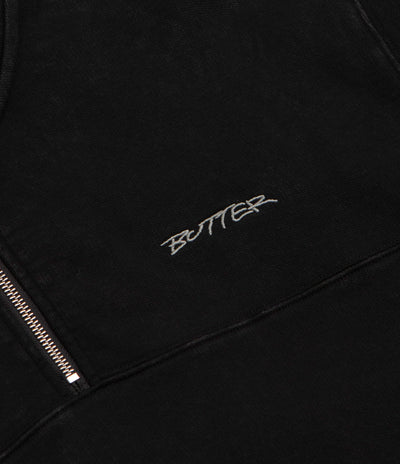 Butter Goods Panel 1/4 Zip Sweatshirt - Washed Black