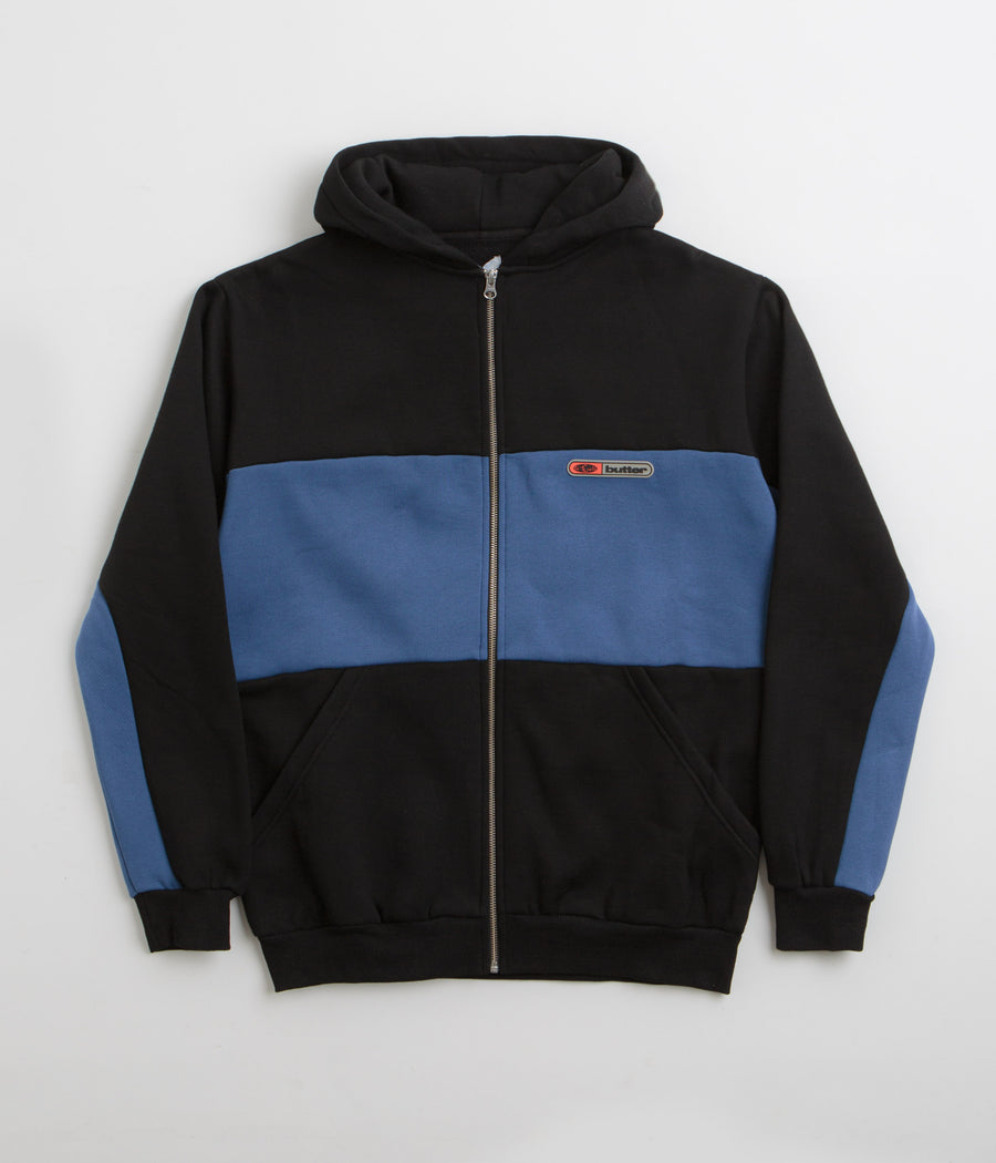 Butter Goods Panel Zip-Thru Hoodie in Black