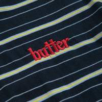 Butter Goods Park Stripe T-Shirt - Black / Sky / Banana thumbnail