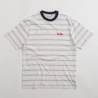 Butter Goods Park Stripe T-Shirt - White / Slate / Sand thumbnail