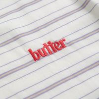 Butter Goods Park Stripe T-Shirt - White / Slate / Sand thumbnail