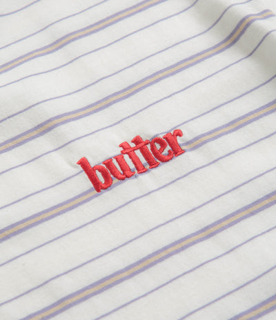 Butter Goods Park Stripe T-Shirt - half-zip leather jacket