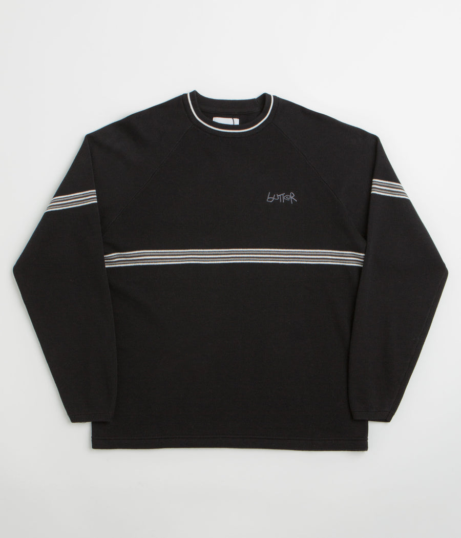 Butter Goods Pier Knit Crewneck Sweatshirt - Black