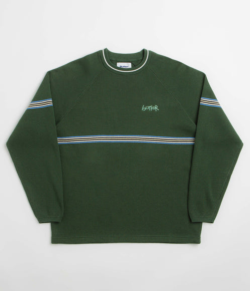 Butter Goods Pier Knit Crewneck Sweatshirt - Moss