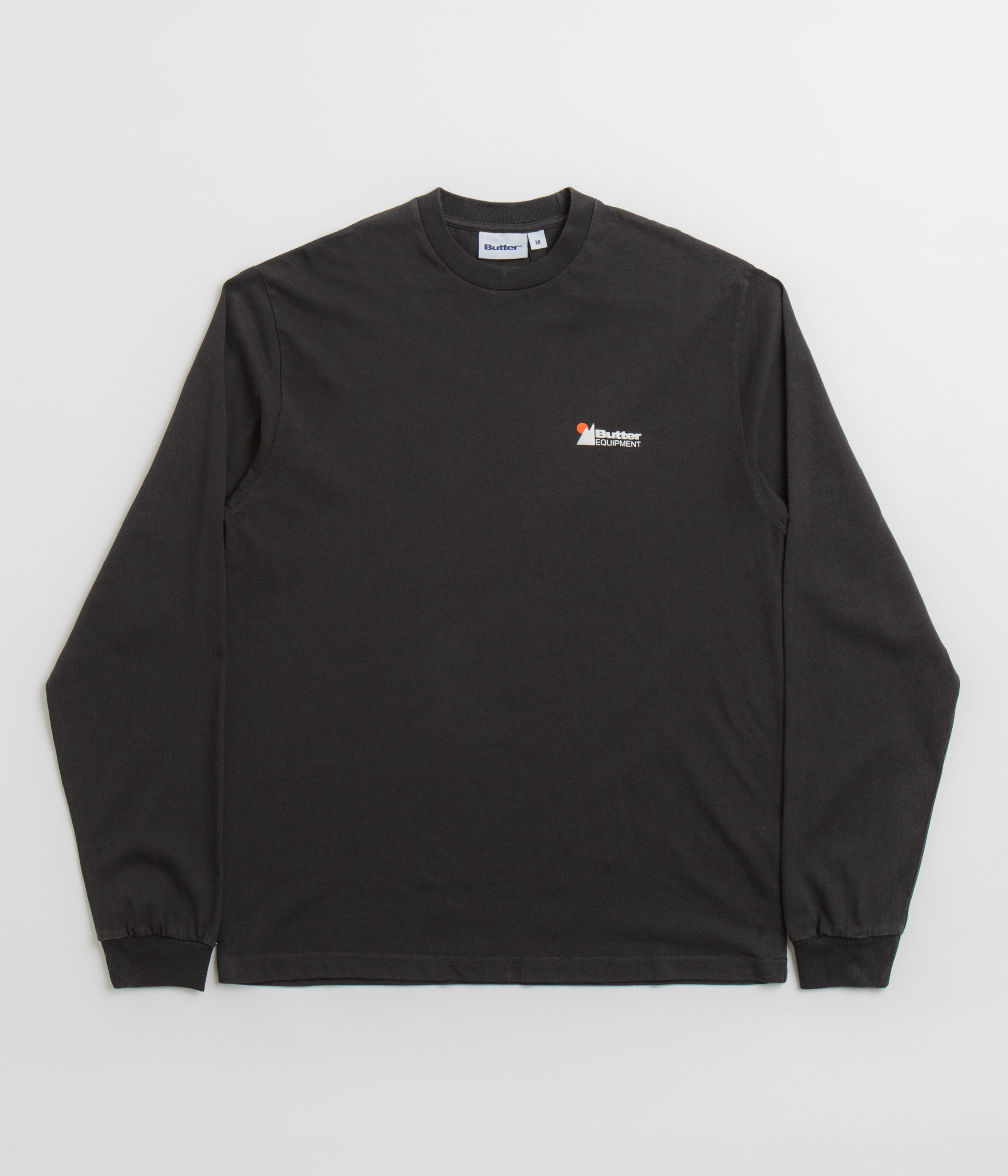 Butter Goods Pigment Dye Long Sleeve T-Shirt in Washed Black