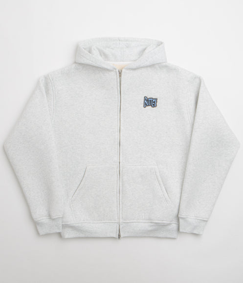 Butter Goods Pile Lined Zip-Thru Hoodie - Ash