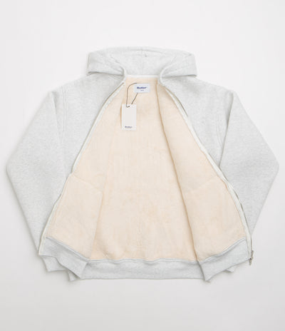 Butter Goods Pile Lined Zip-Thru Hoodie - Ash