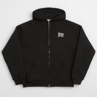 Butter Goods Pile Lined Zip-Thru Hoodie - Black thumbnail