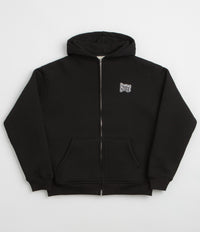 Butter Goods Pile Lined Zip-Thru Hoodie in Black