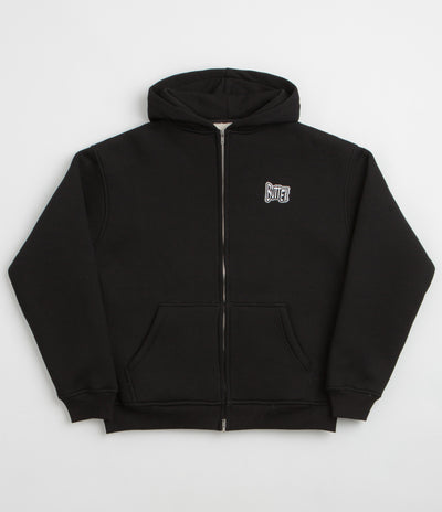 Butter Goods Pile Lined Zip-Thru Hoodie - Black
