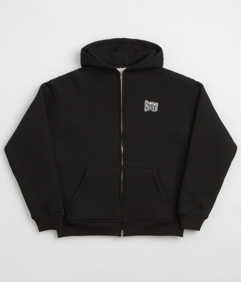 Butter Goods Pile Lined Zip-Thru Hoodie - Black