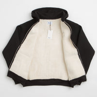 Butter Goods Pile Lined Zip-Thru Hoodie - Black thumbnail