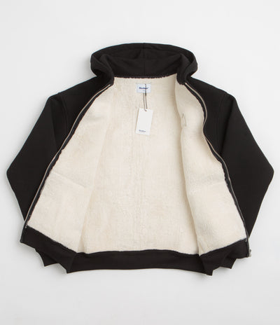 Butter Goods Pile Lined Zip-Thru Hoodie - Black