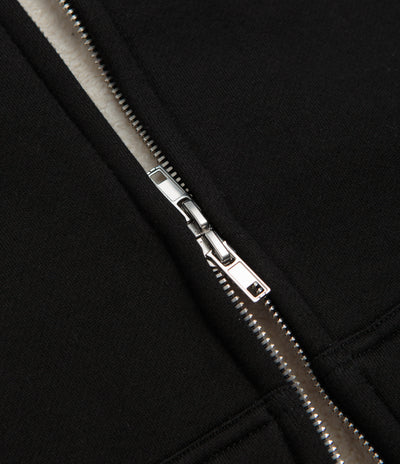 Butter Goods Pile Lined Zip-Thru Hoodie - Black