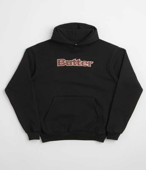 Butter Goods Plaid Applique Hoodie - Black / Brown