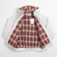 Butter Goods Plaid Lined Zip-Thru Hoodie - Ash thumbnail